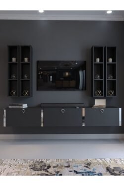 Festival Tv Ünitesi S13002-4 Antrasit Silver Duvara Monte tv sehpası