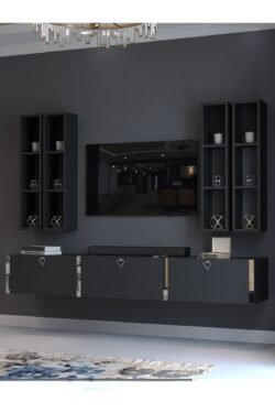 Festival Tv Ünitesi S13002-4 Antrasit Silver Duvara Monte tv sehpası