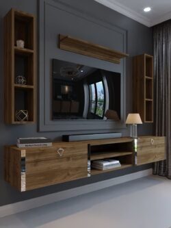Festival Tv Ünitesi S13009-2 İstanbul Ceviz Silver Duvara Monte tv sehpası