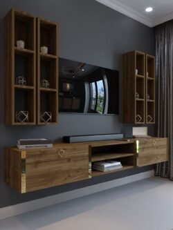 Festival Tv Ünitesi G13001-2 İstanbul Ceviz Gold Duvara Monte tv sehpası