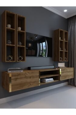 Festival Tv Ünitesi G13001-2 İstanbul Ceviz Gold Duvara Monte tv sehpası