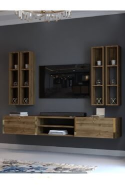 Festival Tv Ünitesi G13001-2 İstanbul Ceviz Gold Duvara Monte tv sehpası