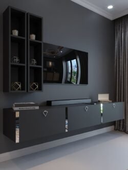 Festival Tv Ünitesi S13003-4 Antrasit Silver Duvara Monte tv sehpası