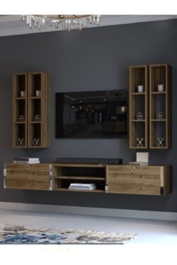 Festival Tv Ünitesi S13001-2 İstanbul Ceviz Silver Duvara Monte tv sehpası