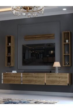 Festival Tv Ünitesi S13008-2 İstanbul Ceviz Silver Duvara Monte tv sehpası