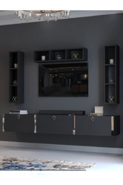 Festival Tv Ünitesi S13007-4 Antrasit Silver Duvara Monte tv sehpası