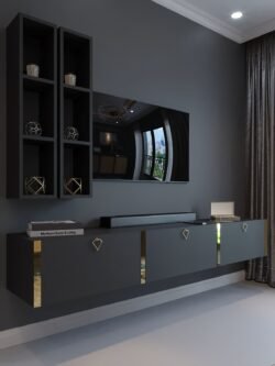 Festival Tv Ünitesi G13003-4 Antrasit Gold Duvara Monte tv sehpası