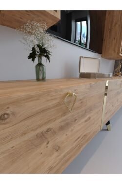 Festival Tv Ünitesi G3002-6 ATLANTİK GOLD COLOR Tv Sehpası ve Duvar Rafı