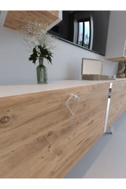 Festival Tv Ünitesi S3002-6-1 BEYAZ ATLANTİK SİLVER COLOR Tv Sehpası ve Duvar Rafı