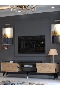 Festival Tv Sehpası S3830-4-6 Silver Antrasit Atlantik Çam