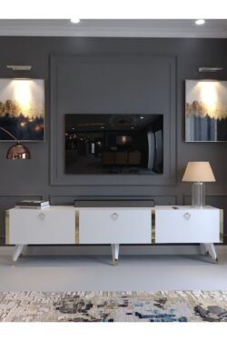 Festival Tv Sehpası G3817-1 Beyaz Gold