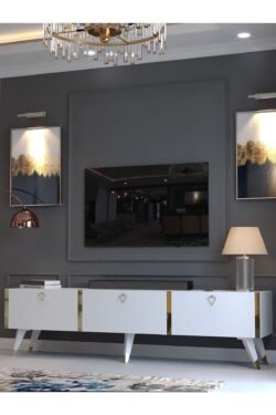 Festival Tv Sehpası G3817-1 Beyaz Gold
