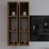 Festival Tv Ünitesi G3002-2 CEVİZ - COLOR Gold detaylı Minifiks Bağlantı Tv Sehpası ve Duvar Rafı