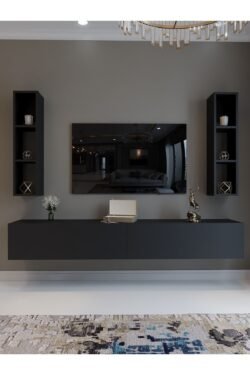 Festival Tv Sehpası Q6401-4 Antrasit Minifiks Bağlantı Duvara Monte Tv Ünitesi