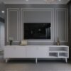Festival Tv Ünitesi S6501-1 Beyaz Parlak Silver detaylı Minifiks Bağlantı Tv Sehpası