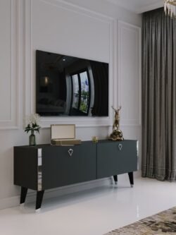 Festival Tv Sehpası S6305-4 Antrasit Silver detaylı Minifiks Bağlantı Tv Ünitesi