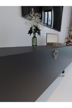 Festival Tv Ünitesi G3011-4 Antrasit Gold detaylı Minifiks Bağlantı Tv Sehpası
