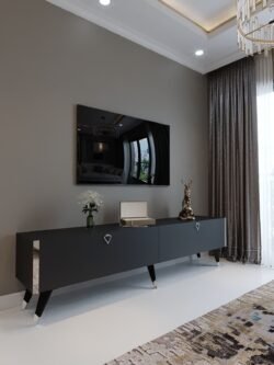 Festival Tv Ünitesi S3011-4 Antrasit Silver detaylı Minifiks Bağlantı Tv Sehpası