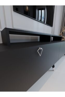 Festival Tv Ünitesi S3010-4 Antrasit Silver detaylı Minifiks Bağlantı Tv Sehpası