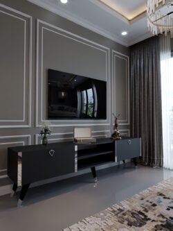 Festival Tv Ünitesi S3030-4 Antrasit Silver detaylı Minifiks Bağlantı Tv Sehpası