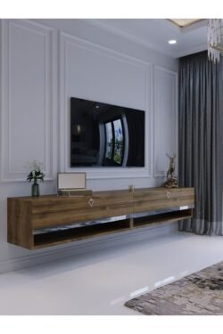 Duvara Monte Tv Sehpası Ceviz Gümüş S6301-2