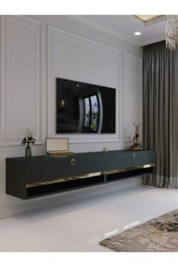 Duvara Monte Tv Sehpası Antrasit Gold G6301-4