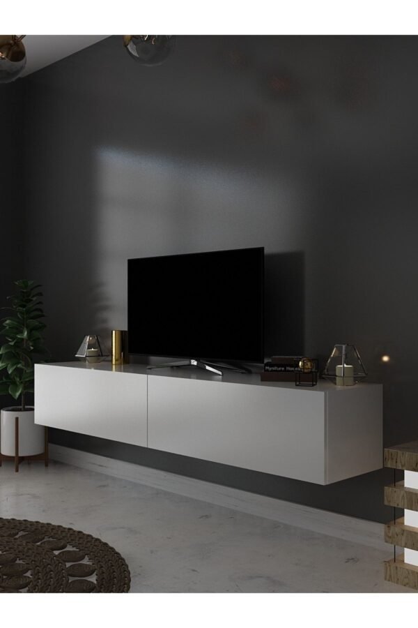 Duvara Monte Tv Sehpası Beyaz S6200-1