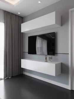 Duvara Monte Tv Sehpası Beyaz S6203-1