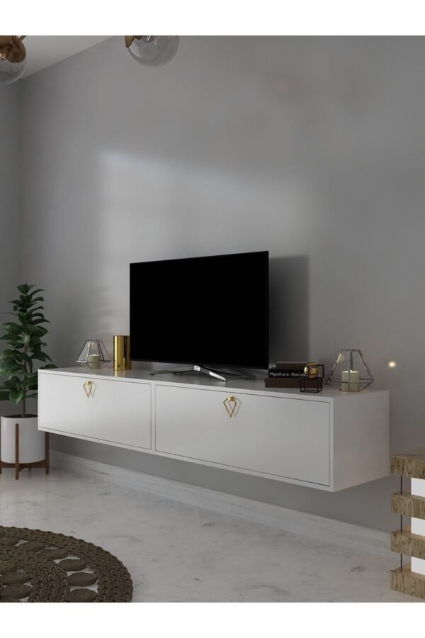 Duvara Monte Tv Sehpası Beyaz S6201-1