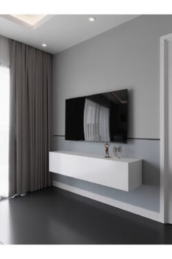 Duvara Monte Tv Sehpası Beyaz S6205-1