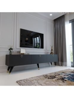 Modern Tv Sehpası Üçgen Kulp Kepli Q8017-4 Antrasit