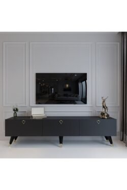 Modern Tv Sehpası Üçgen Kulp Kepli Q8017-4 Antrasit