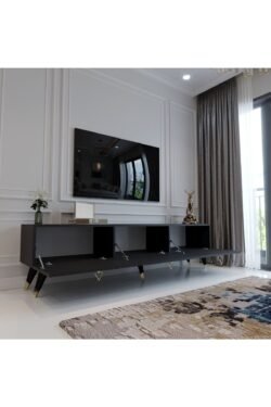 Modern Tv Sehpası Üçgen Kulp Kepli Q8017-4 Antrasit