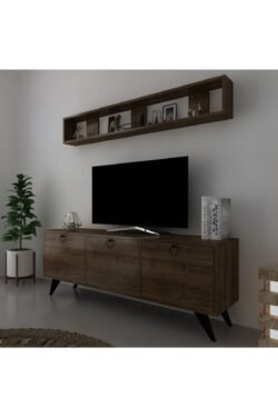 Icon Raflı Tv Ünitesi Q3029-2 Kulplu Dolaplı Modern Tv Sehpası