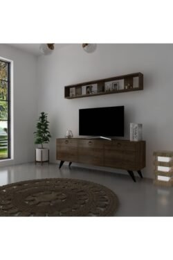 Icon Raflı Tv Ünitesi Q3029-2 Kulplu Dolaplı Modern Tv Sehpası