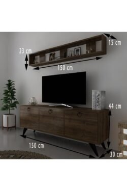 Icon Raflı Tv Ünitesi Q3029-2 Kulplu Dolaplı Modern Tv Sehpası
