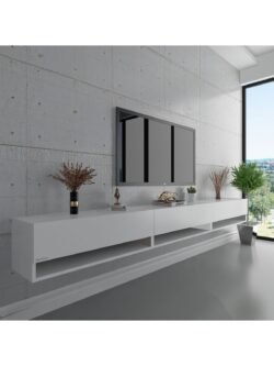 Duvara Monte Tv Sehpası Beyaz S6103-1