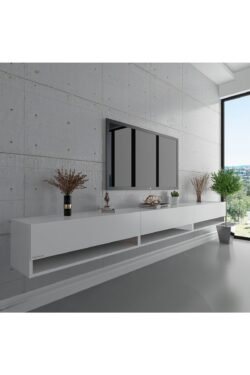 Duvara Monte Tv Sehpası Beyaz S6103-1
