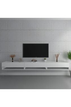 Duvara Monte Tv Sehpası Beyaz S6103-1