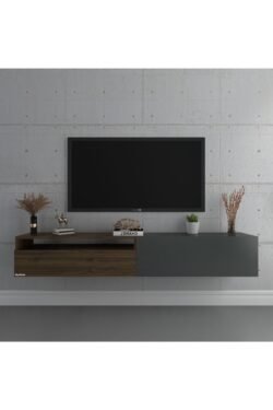 Duvara Monte Tv Sehpası Ceviz Antrasit S6110-7