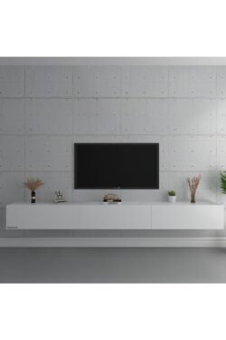 Duvara Monte Tv Sehpası Beyaz S6108-1