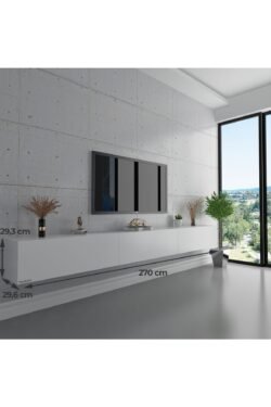 Duvara Monte Tv Sehpası Beyaz S6108-1