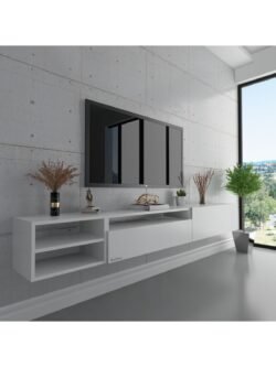 Duvara Monte Tv Sehpası Beyaz S6111-1