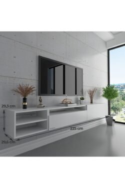 Duvara Monte Tv Sehpası Beyaz S6111-1
