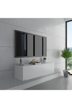 Duvara Monte Tv Sehpası Beyaz S6107-1