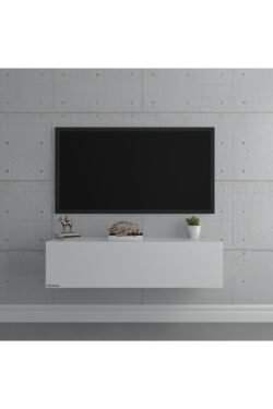 Duvara Monte Tv Sehpası Beyaz S6107-1