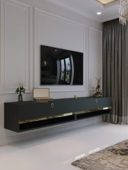 Duvara Monte Tv Sehpası Antrasit Gold G6301-4