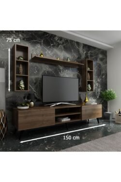 Ideal Tv Ünitesi Duvar Raflı Q7809-2 Ceviz