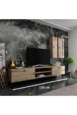 Ideal Tv Ünitesi Duvar Raf Ve Dolaplı Q7818-3 Çırağan