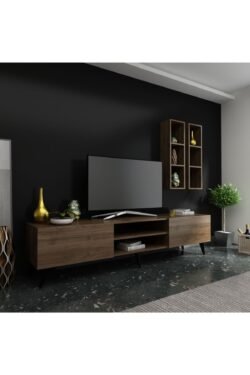 Ideal Tv Ünitesi Duvar Raflı Q7800-2 Ceviz